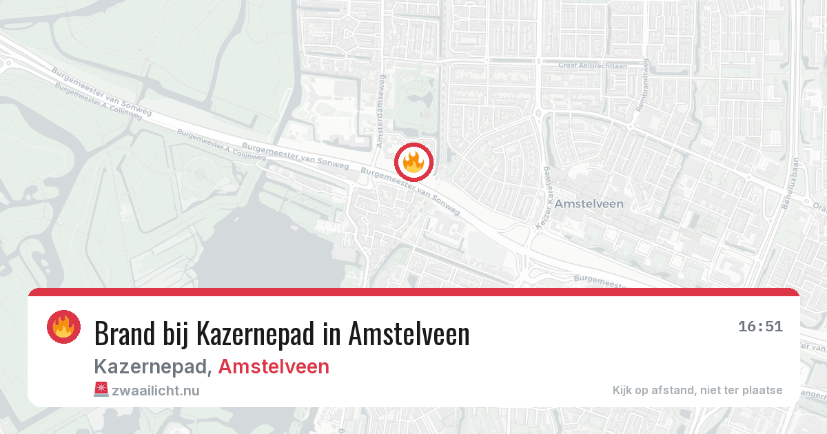 Brand bij Kazernepad in Amstelveen — 25 jul 2026