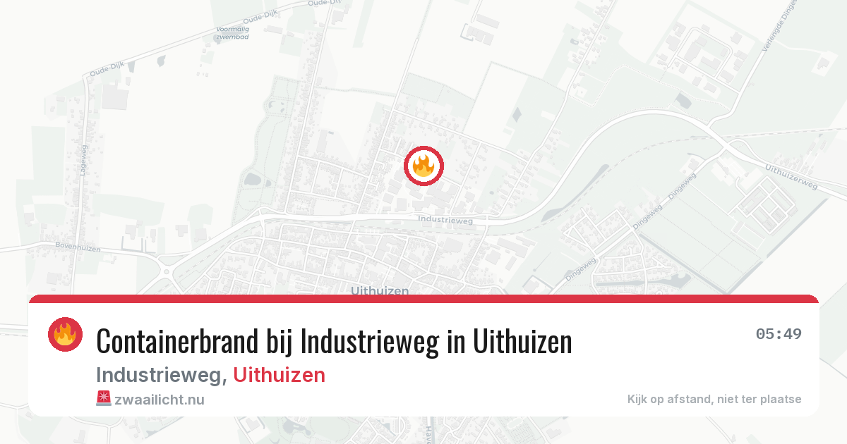 Containerbrand bij Industrieweg in Uithuizen — 14 jul 2026