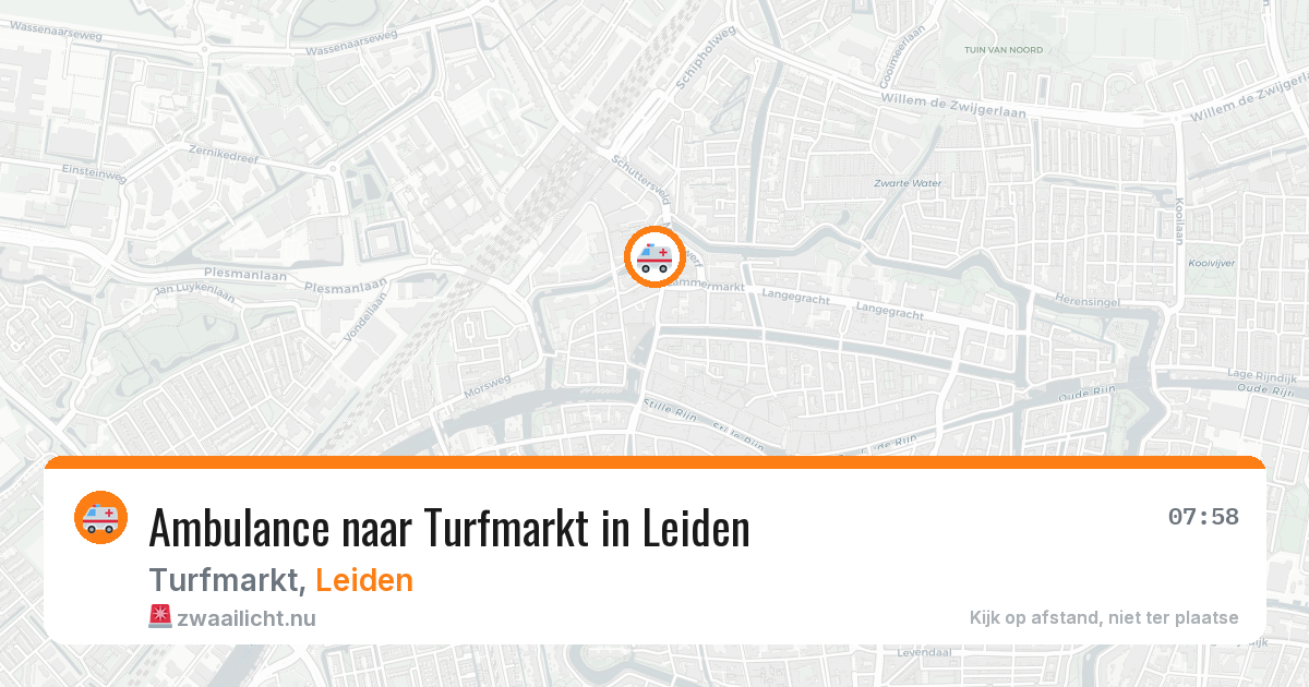 Ambulance naar Turfmarkt in Leiden — 13 jul 2026