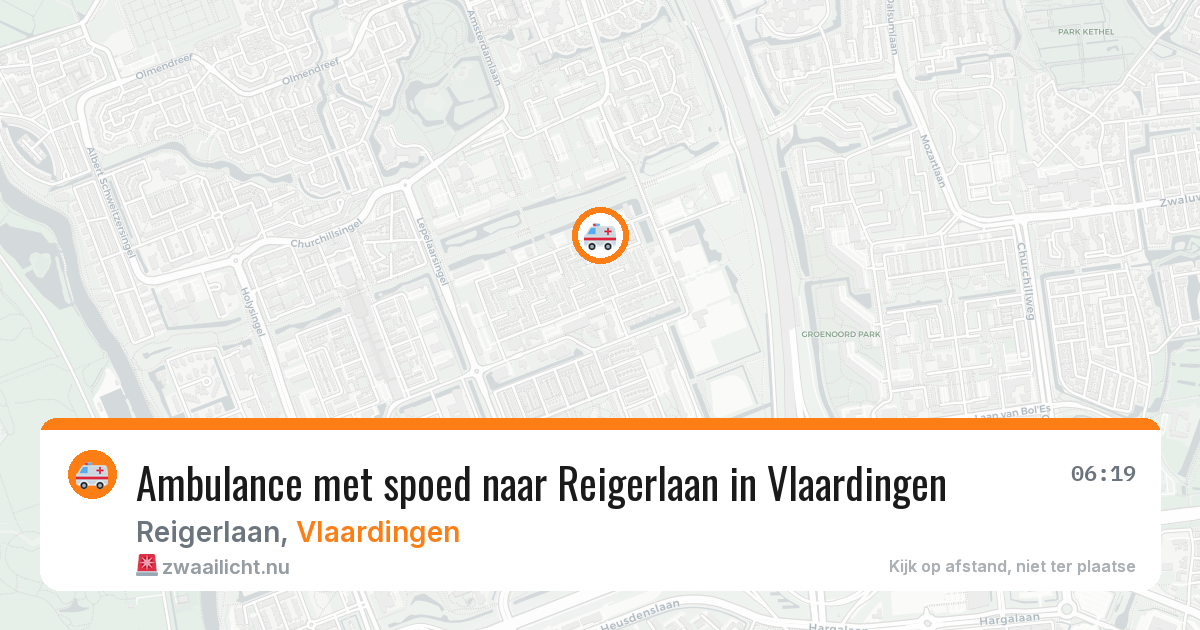 Ambulance met spoed naar Reigerlaan in Vlaardingen — 6 jun 2026