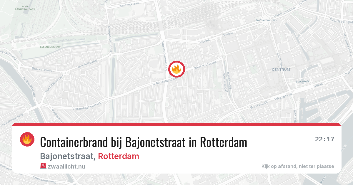 Containerbrand bij Bajonetstraat in Rotterdam — 6 apr 2026