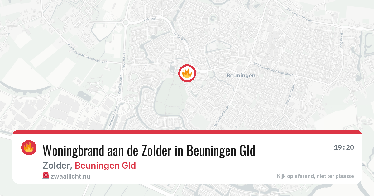 Woningbrand aan de Zolder in Beuningen Gld — 9 apr 2026