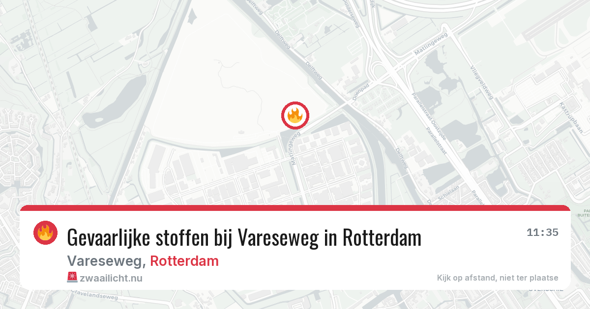 Gevaarlijke stoffen bij Vareseweg in Rotterdam — 3 apr 2026