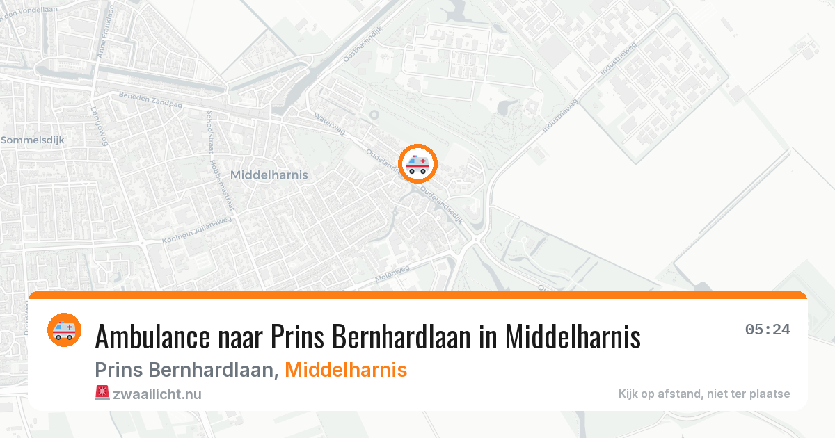 Ambulance naar Prins Bernhardlaan in Middelharnis — 16 jul 2026