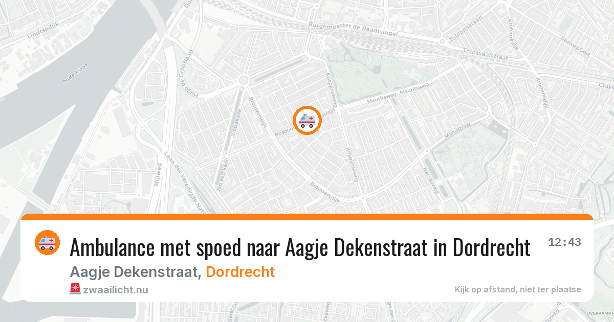 Ambulance met spoed naar Aagje Dekenstraat in Dordrecht — 22 jul 2026