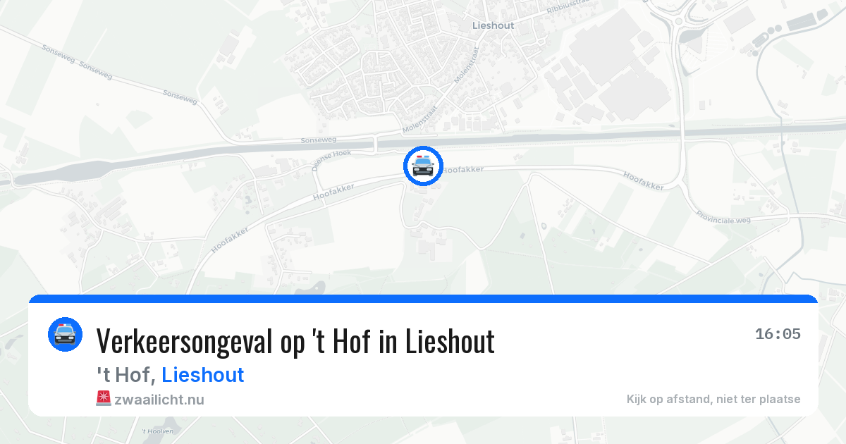 Verkeersongeval op 't Hof in Lieshout — 1 mei 2026