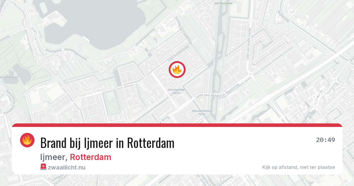 Brand bij Ijmeer in Rotterdam — 17 mrt 2026