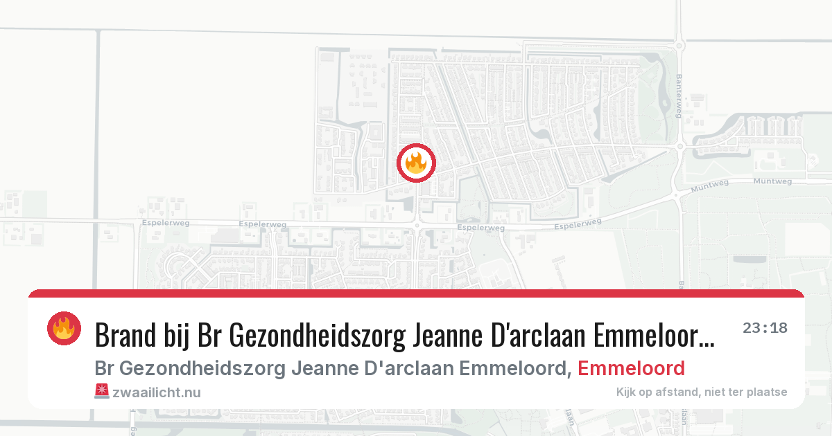 Brand bij Br Gezondheidszorg Jeanne D'arclaan Emmeloord in Emmeloord — 4 jun 2026