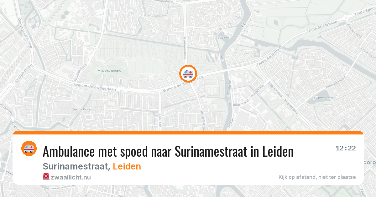 Ambulance met spoed naar Surinamestraat in Leiden — 15 mei 2026