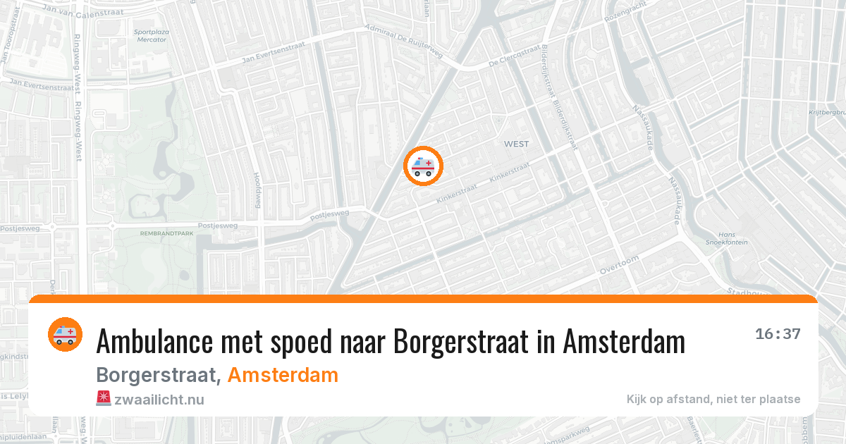 Ambulance met spoed naar Borgerstraat in Amsterdam — 5 jun 2026