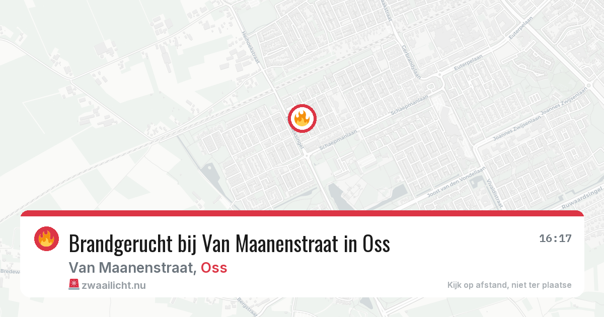 Brandgerucht bij Van Maanenstraat in Oss — 7 apr 2026