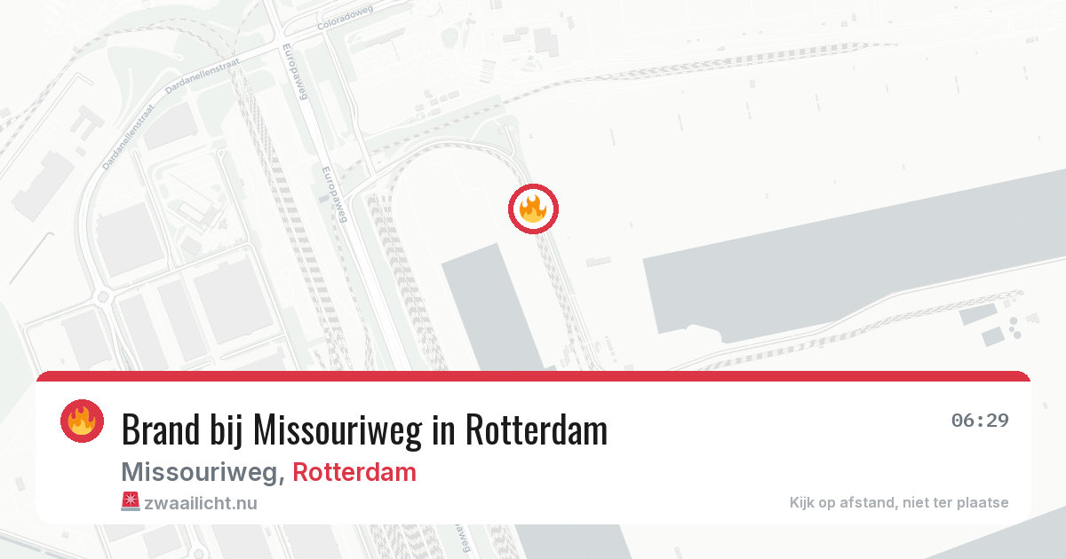 Brand bij Missouriweg in Rotterdam — 19 jul 2026
