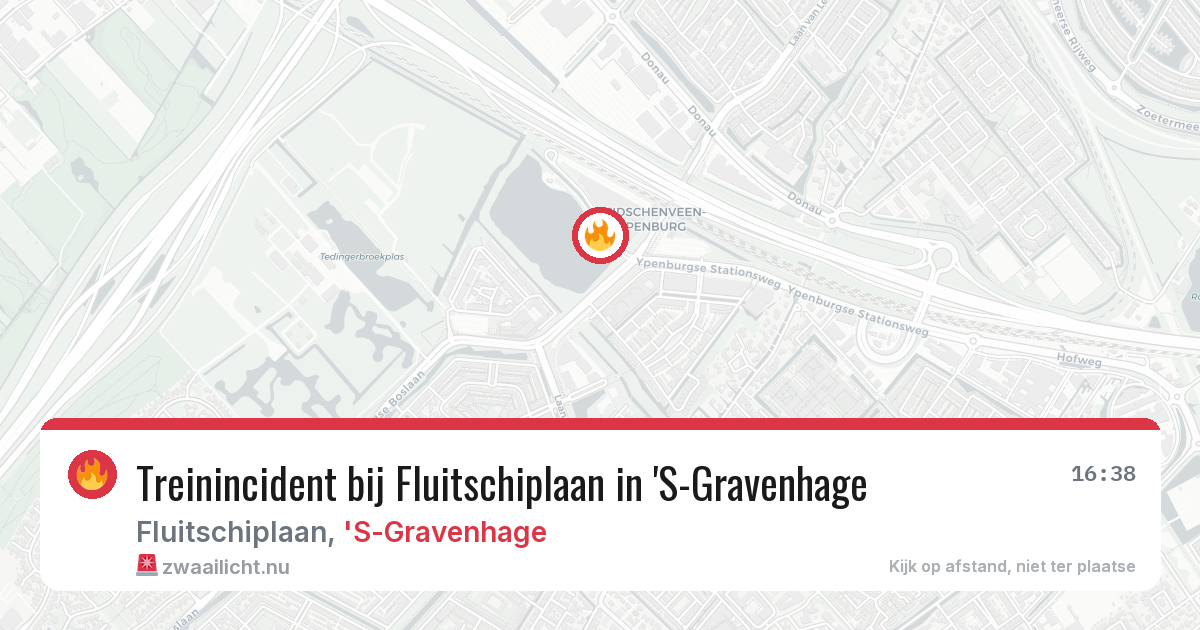 Treinincident bij Fluitschiplaan in 'S-Gravenhage — 16 mrt 2026