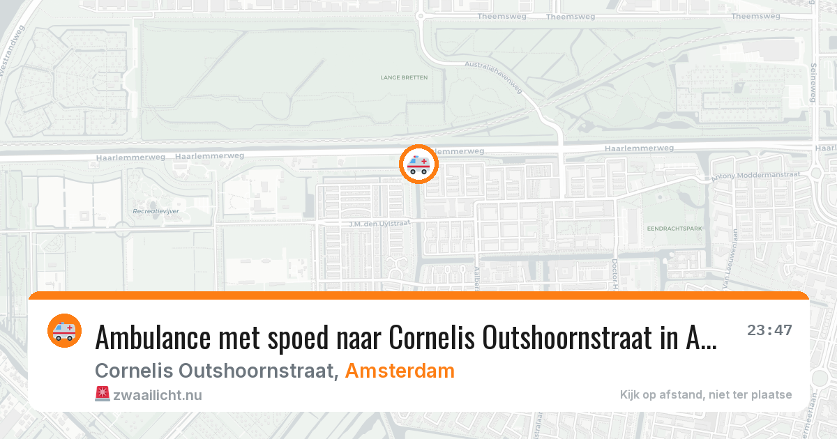 Ambulance met spoed naar Cornelis Outshoornstraat in Amsterdam — 20 mei 2026