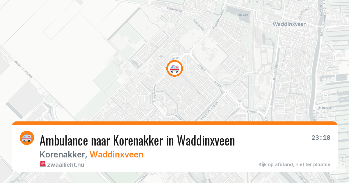 Ambulance naar Korenakker in Waddinxveen — 18 jul 2026