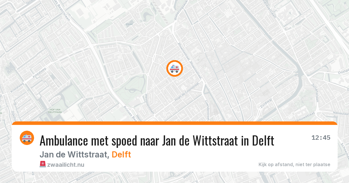 Ambulance met spoed naar Jan de Wittstraat in Delft — 21 mrt 2026