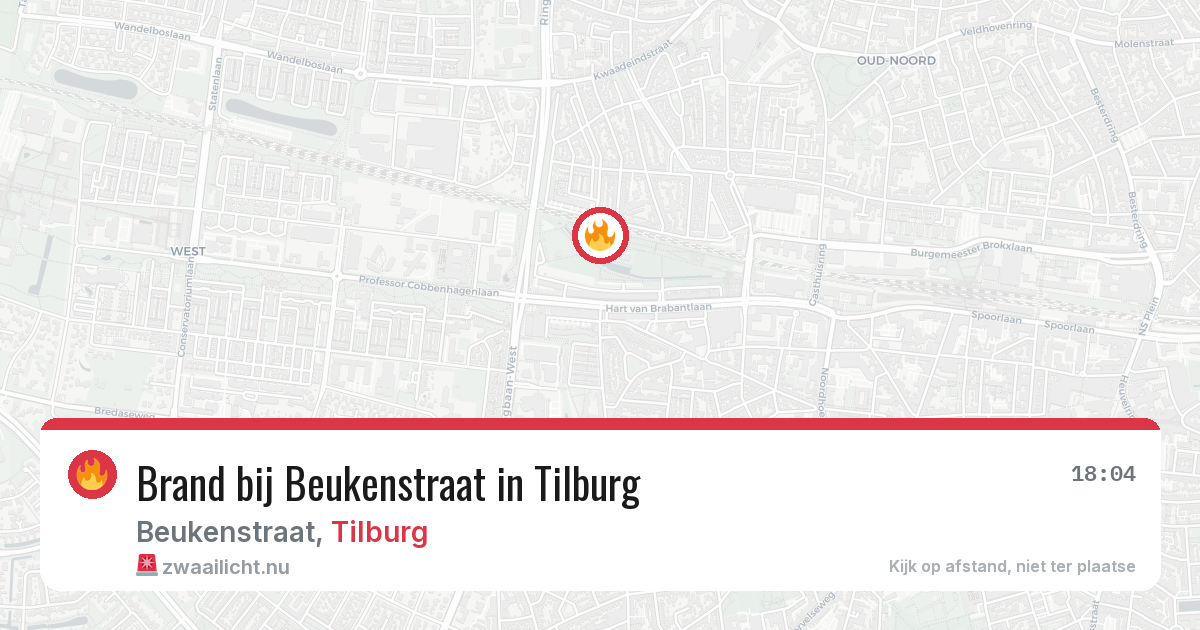 Brand bij Beukenstraat in Tilburg — 2 mrt 2026