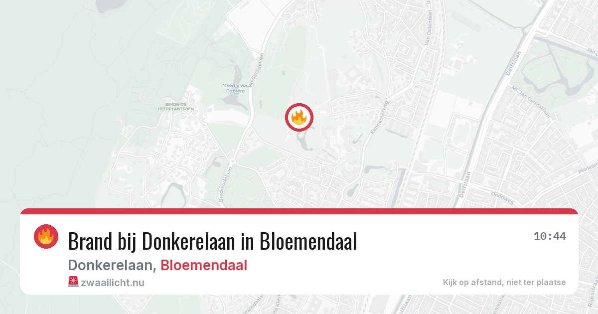 Brand bij Donkerelaan in Bloemendaal — 27 mei 2026