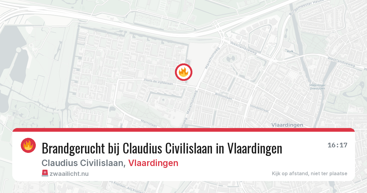 Brandgerucht bij Claudius Civilislaan in Vlaardingen — 7 mei 2026