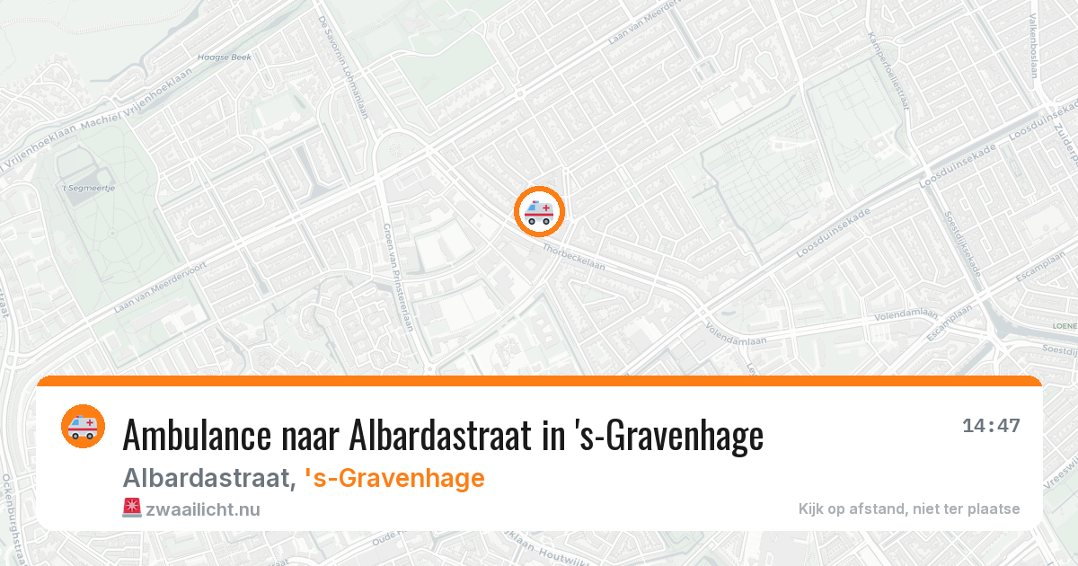 Ambulance naar Albardastraat in 's-Gravenhage — 18 mei 2026