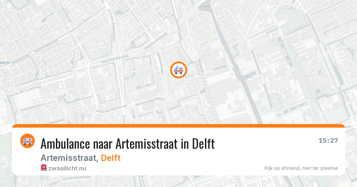 Ambulance naar Artemisstraat in Delft — 22 mrt 2026