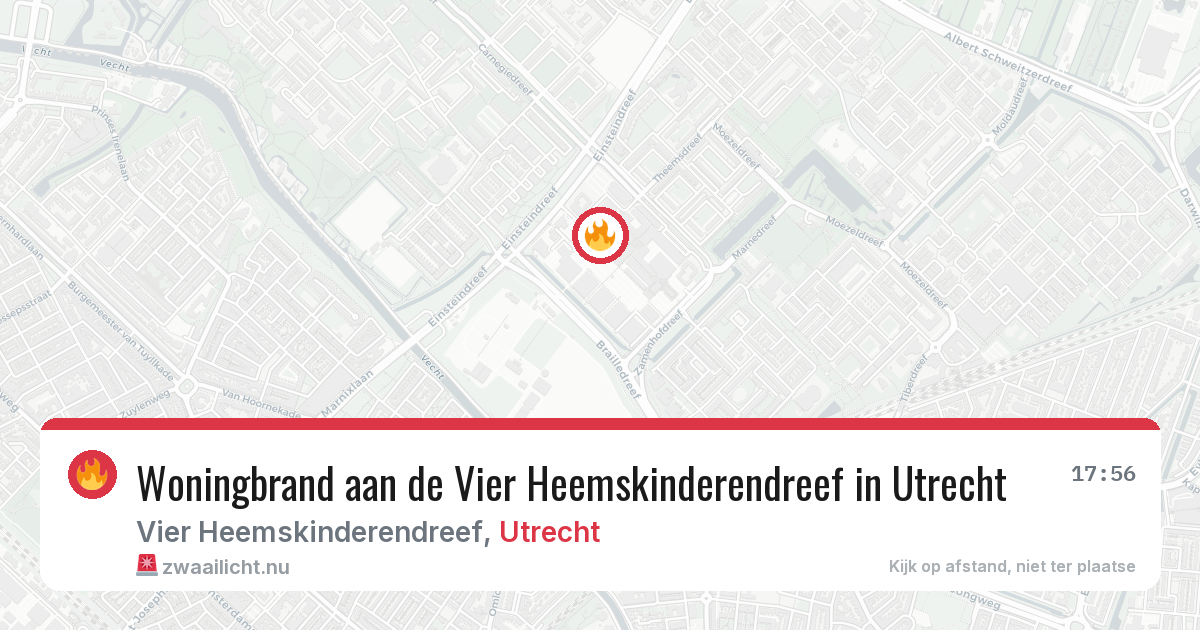 Woningbrand aan de Vier Heemskinderendreef in Utrecht — 20 jul 2026