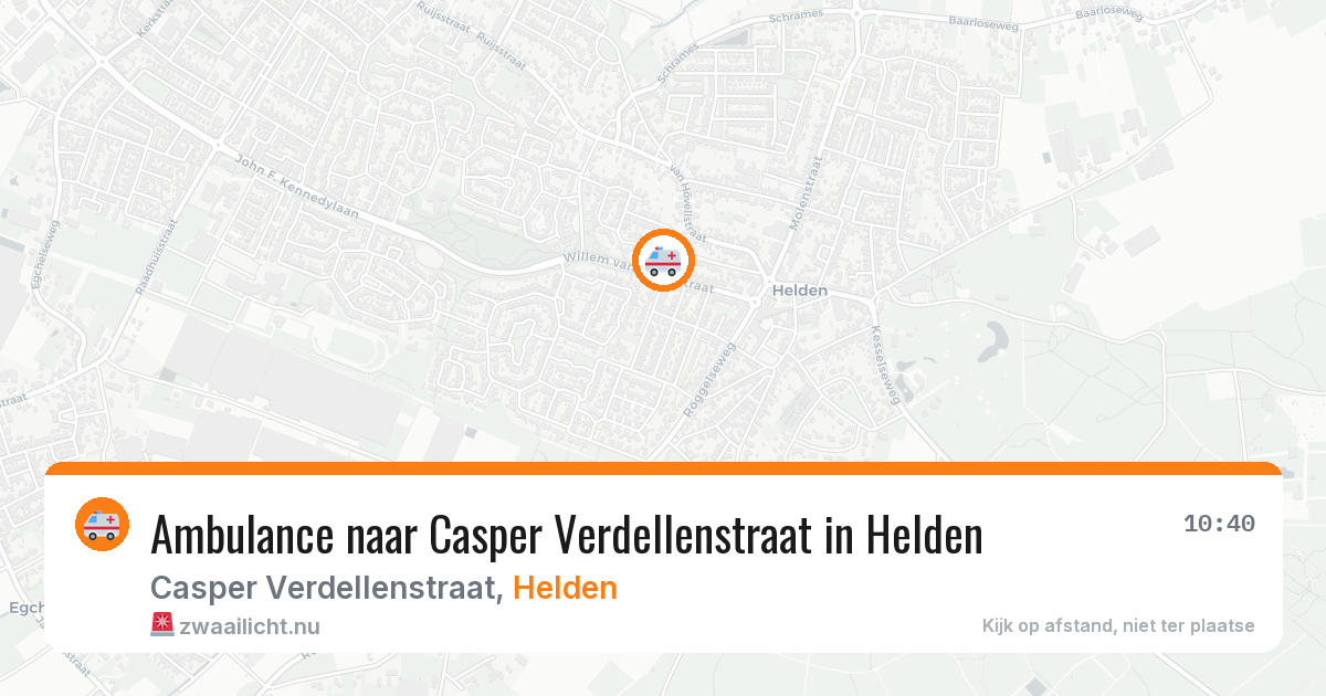 Ambulance naar Casper Verdellenstraat in Helden — 20 jul 2026