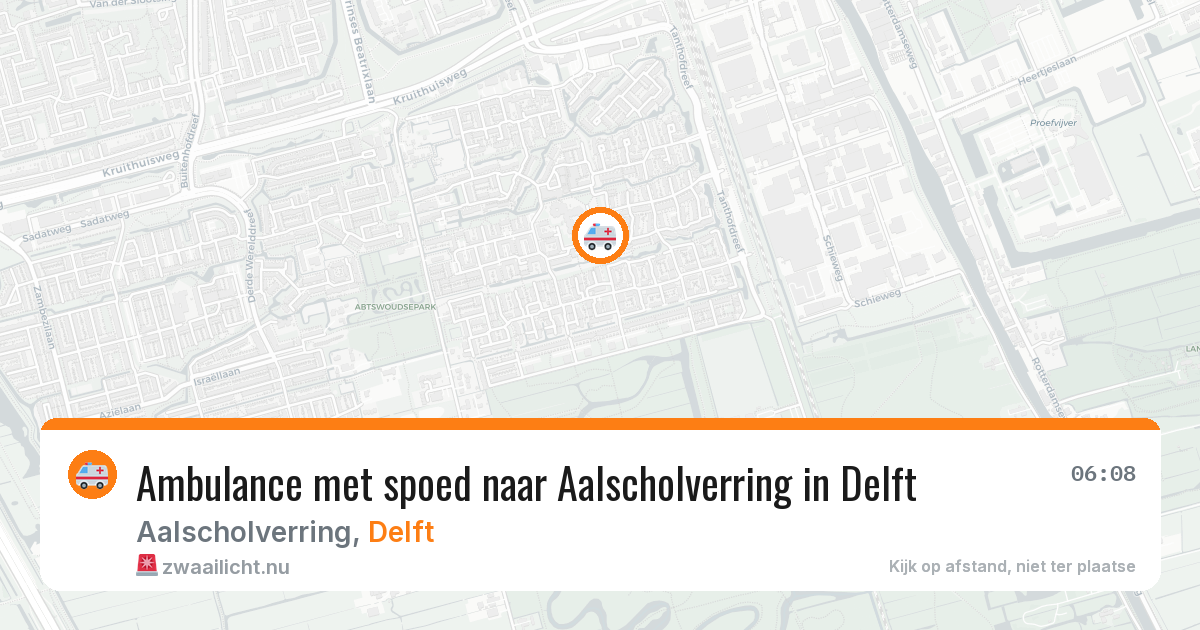 Ambulance met spoed naar Aalscholverring in Delft — 22 mrt 2026