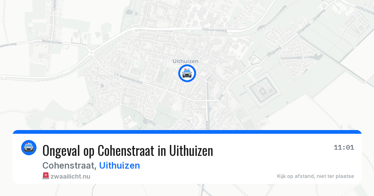 Ongeval op Cohenstraat in Uithuizen — 6 jul 2026