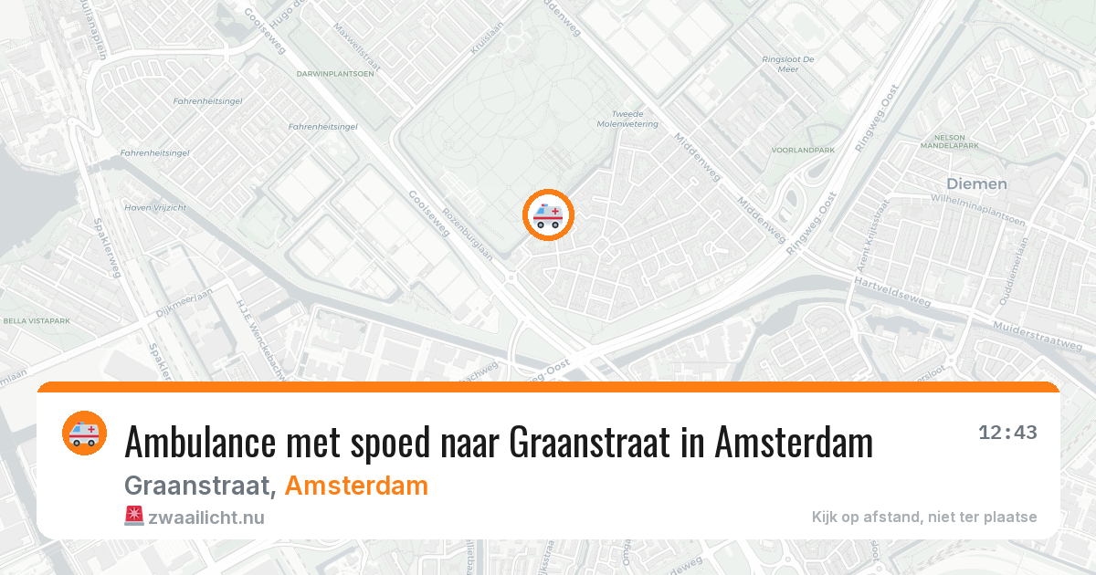 Ambulance met spoed naar Graanstraat in Amsterdam — 7 jun 2026