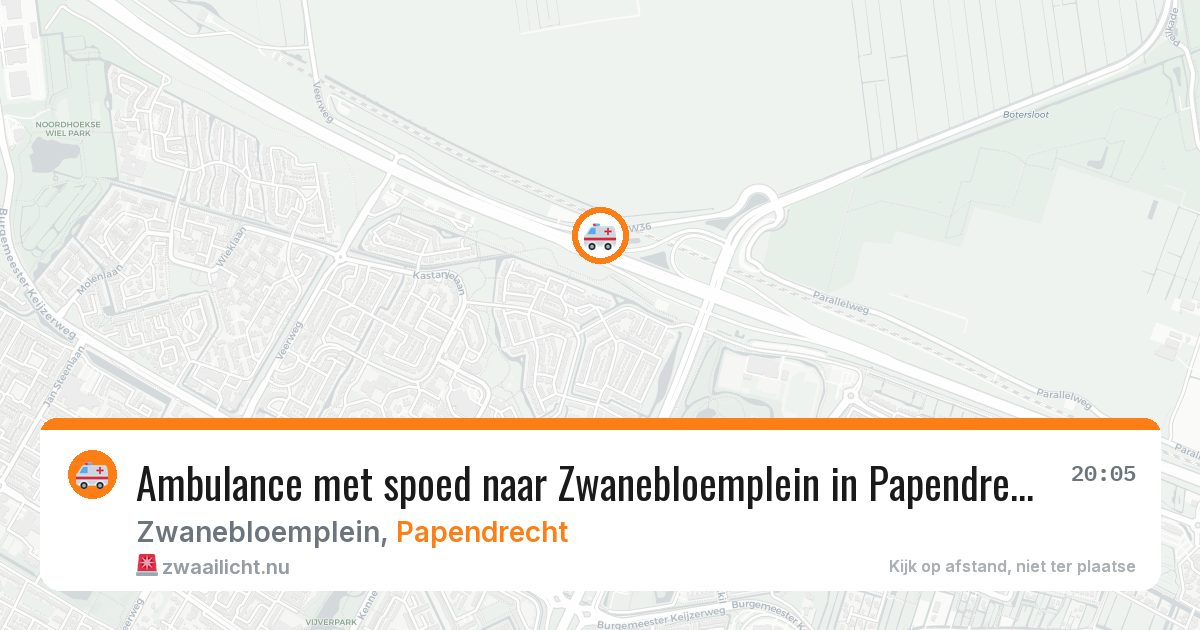 Ambulance met spoed naar Zwanebloemplein in Papendrecht — 11 jul 2026