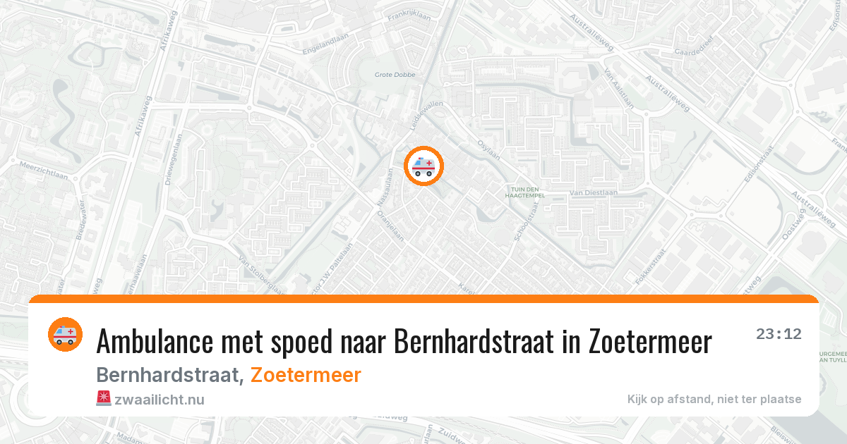 Ambulance met spoed naar Bernhardstraat in Zoetermeer — 14 feb 2026
