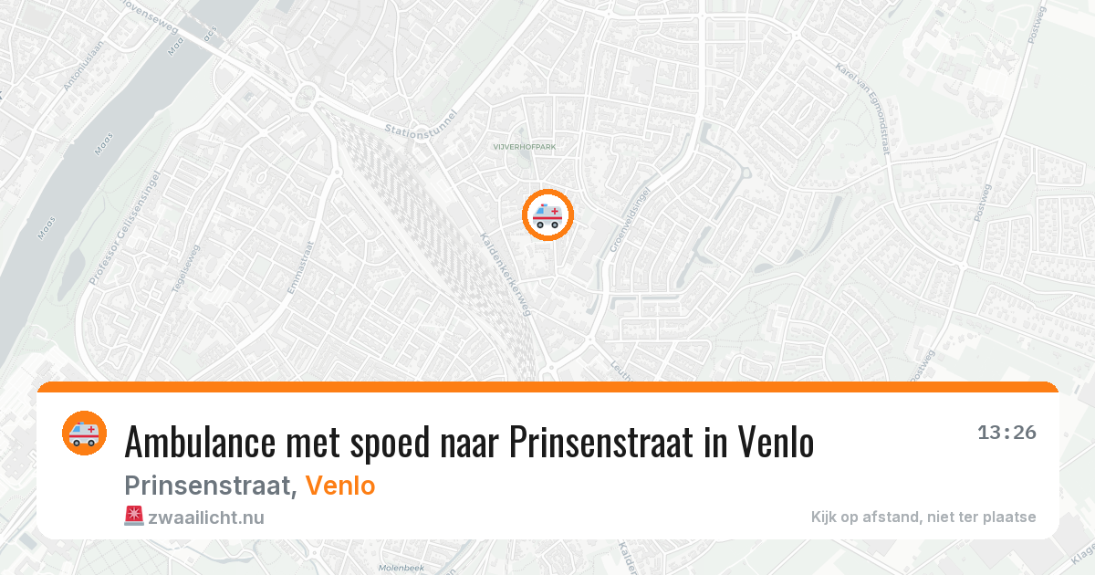 Ambulance met spoed naar Prinsenstraat in Venlo — 25 jul 2026