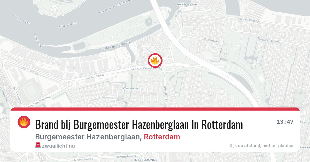Brand bij Burgemeester Hazenberglaan in Rotterdam — 14 mei 2026