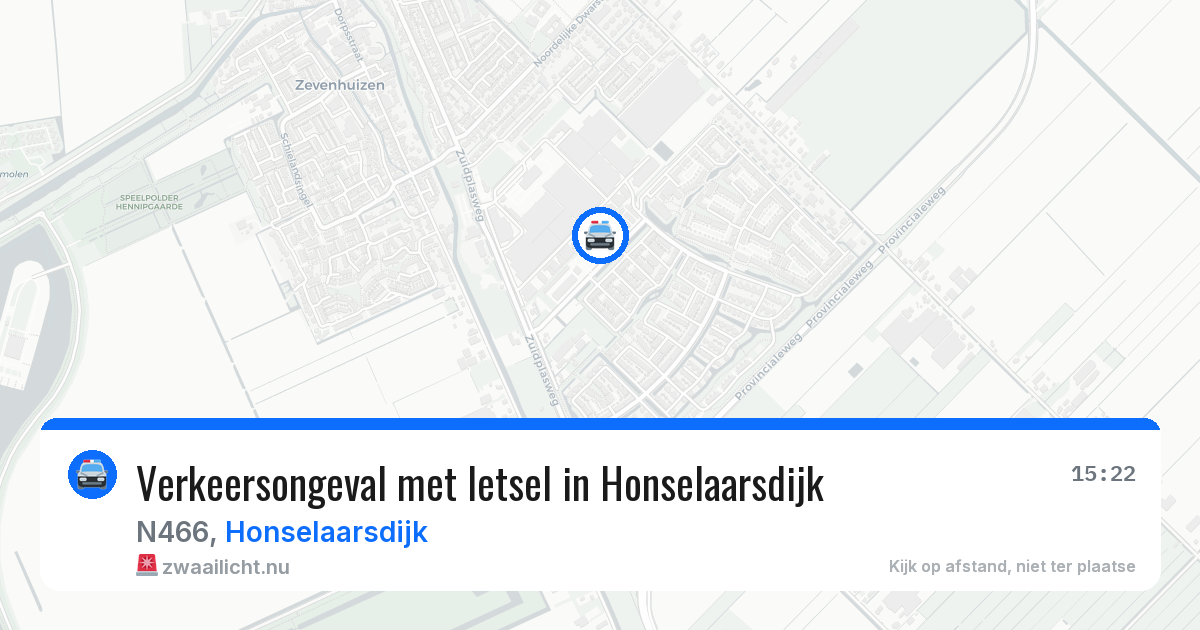 Verkeersongeval met letsel in Honselaarsdijk — 17 jul 2026