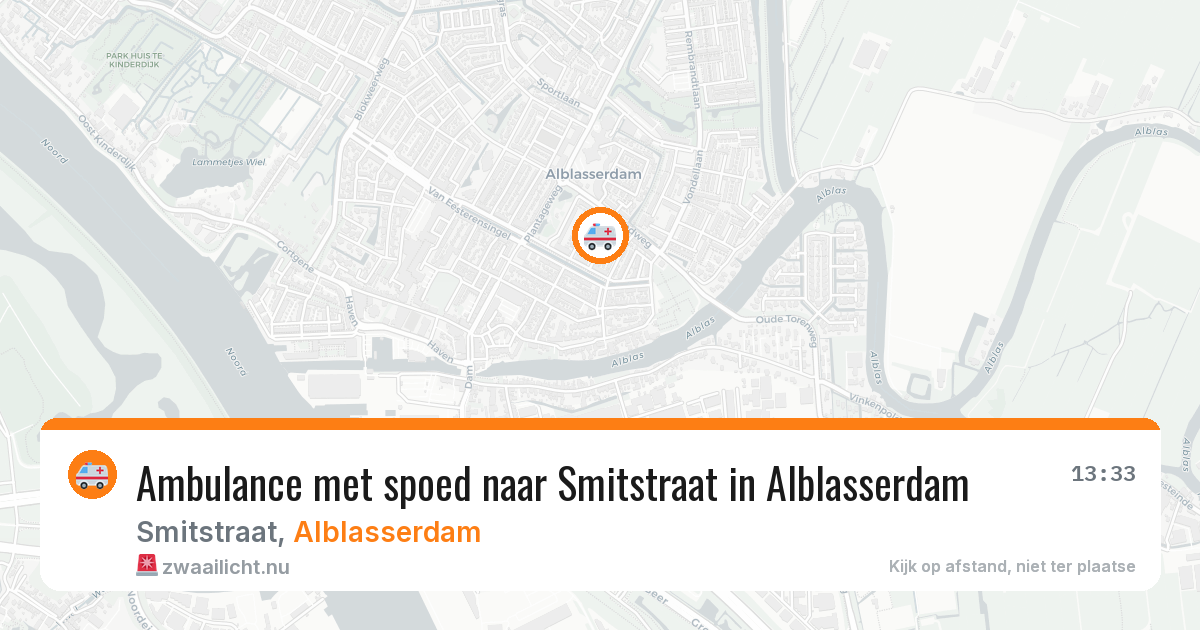 Ambulance met spoed naar Smitstraat in Alblasserdam — 28 mrt 2026