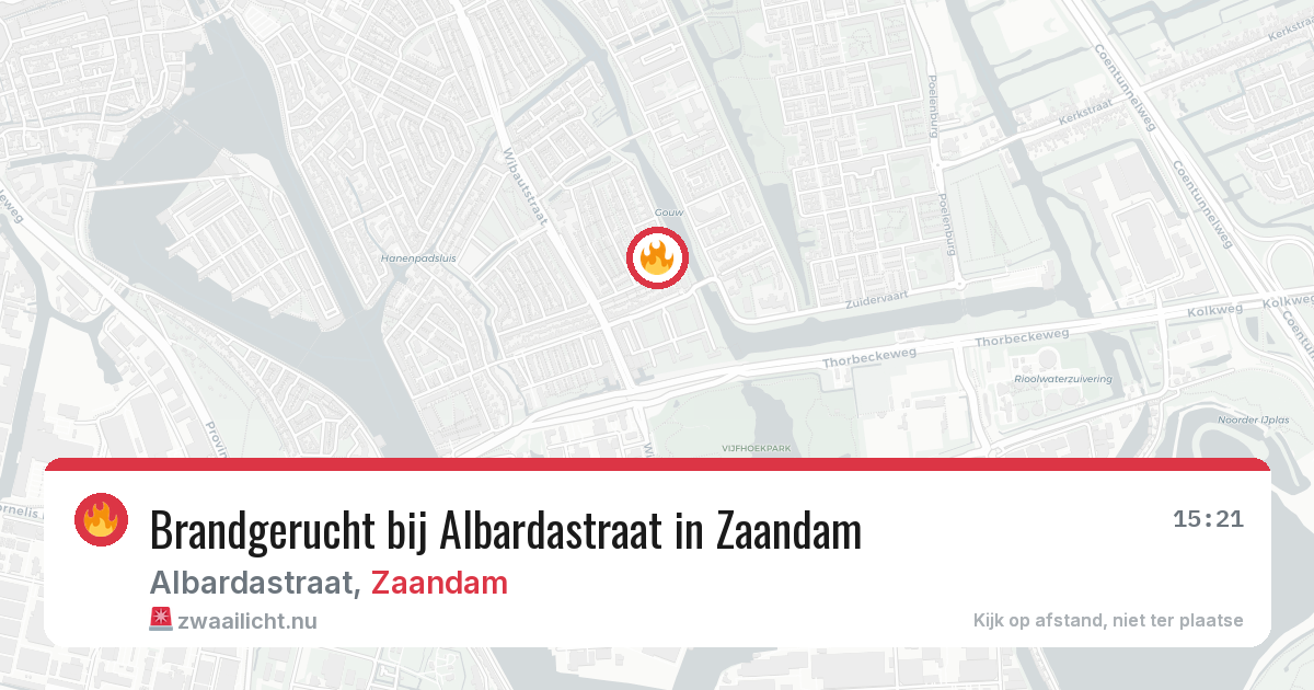 Brandgerucht bij Albardastraat in Zaandam — 9 mei 2026