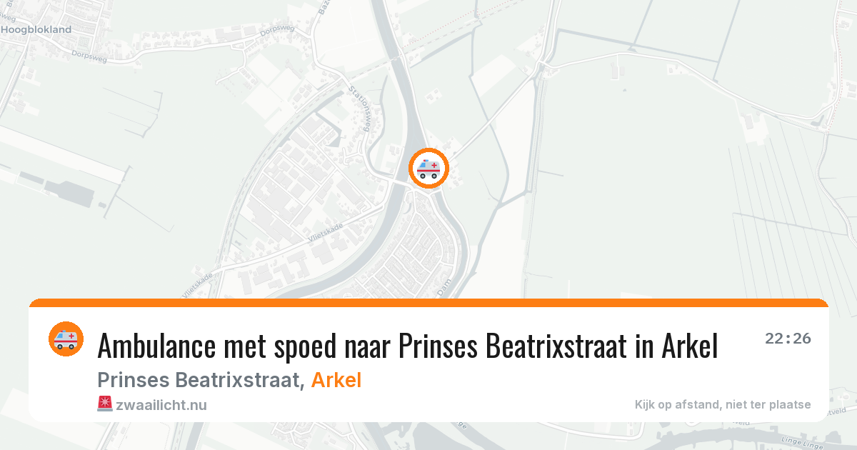 Ambulance met spoed naar Prinses Beatrixstraat in Arkel — 23 jul 2026