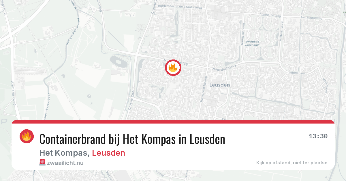 Containerbrand bij Het Kompas in Leusden — 18 mrt 2026