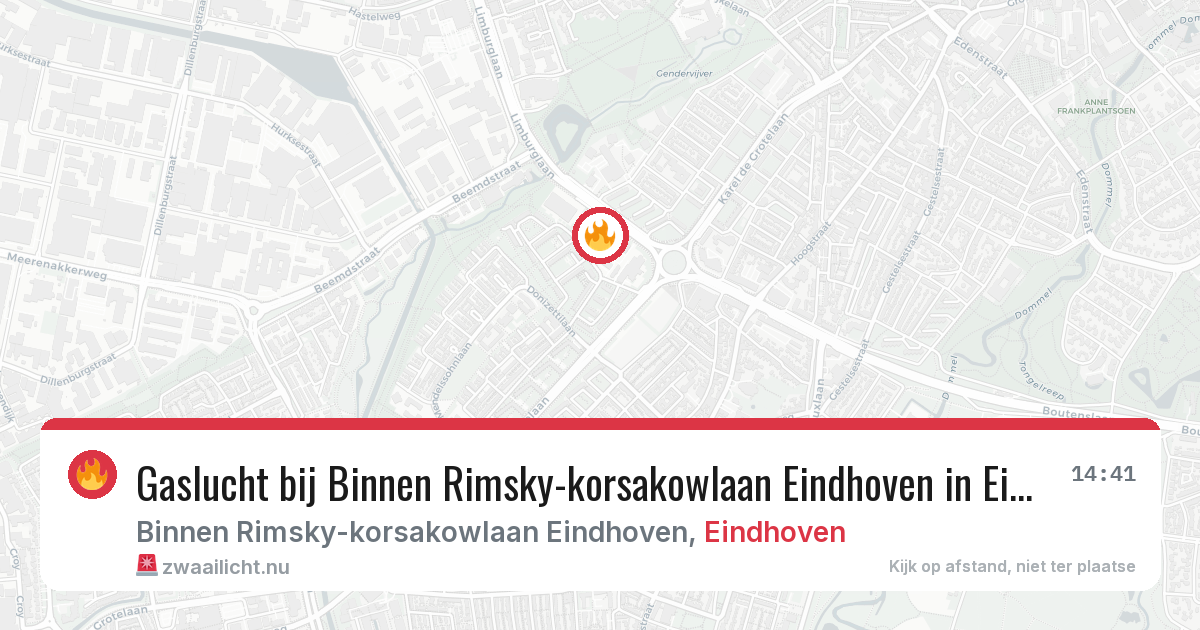 Gaslucht bij Binnen Rimsky-korsakowlaan Eindhoven in Eindhoven — 16 jan 2026
