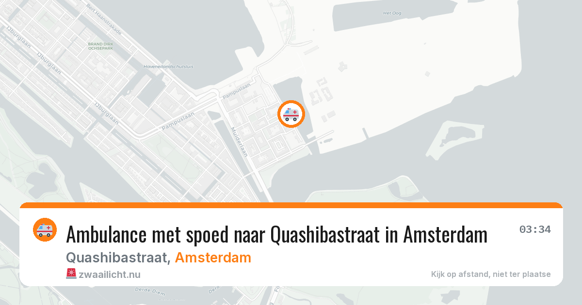 Ambulance met spoed naar Quashibastraat in Amsterdam — 26 mrt 2026