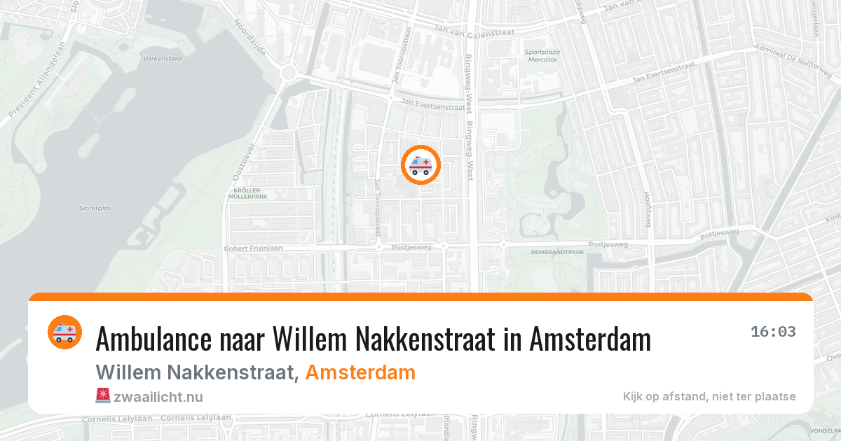 Ambulance naar Willem Nakkenstraat in Amsterdam — 26 jul 2026