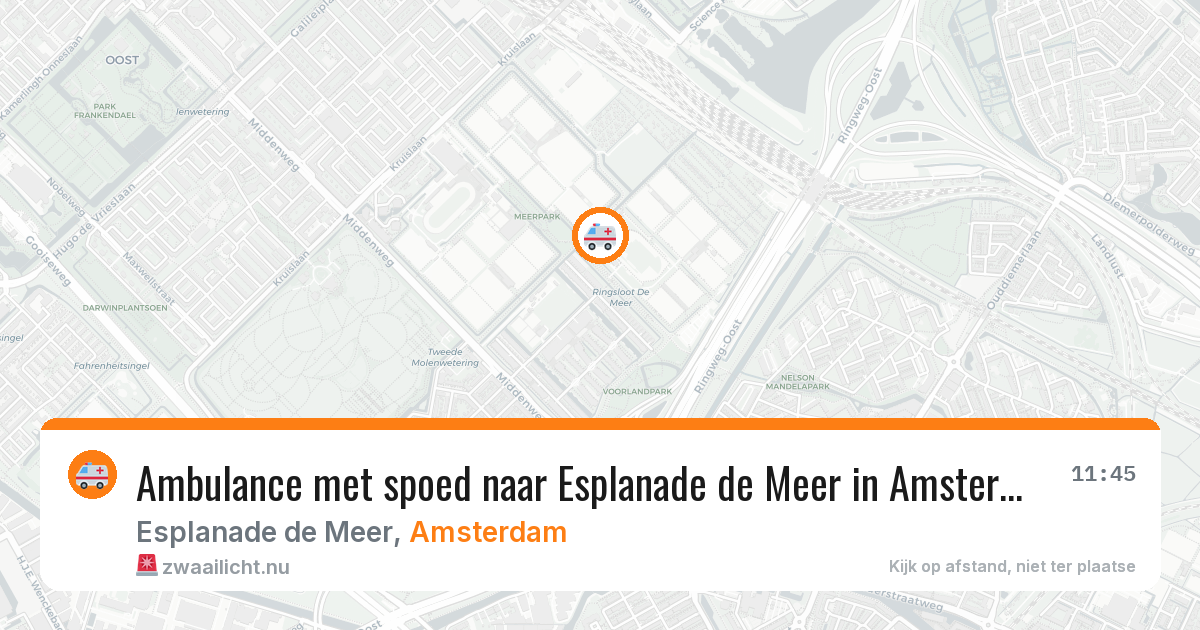 Ambulance met spoed naar Esplanade de Meer in Amsterdam — 25 jul 2026