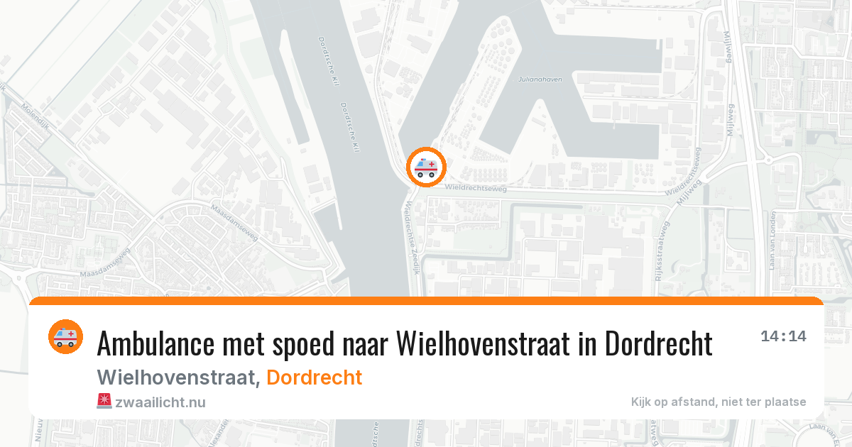 Ambulance met spoed naar Wielhovenstraat in Dordrecht — 1 jun 2026