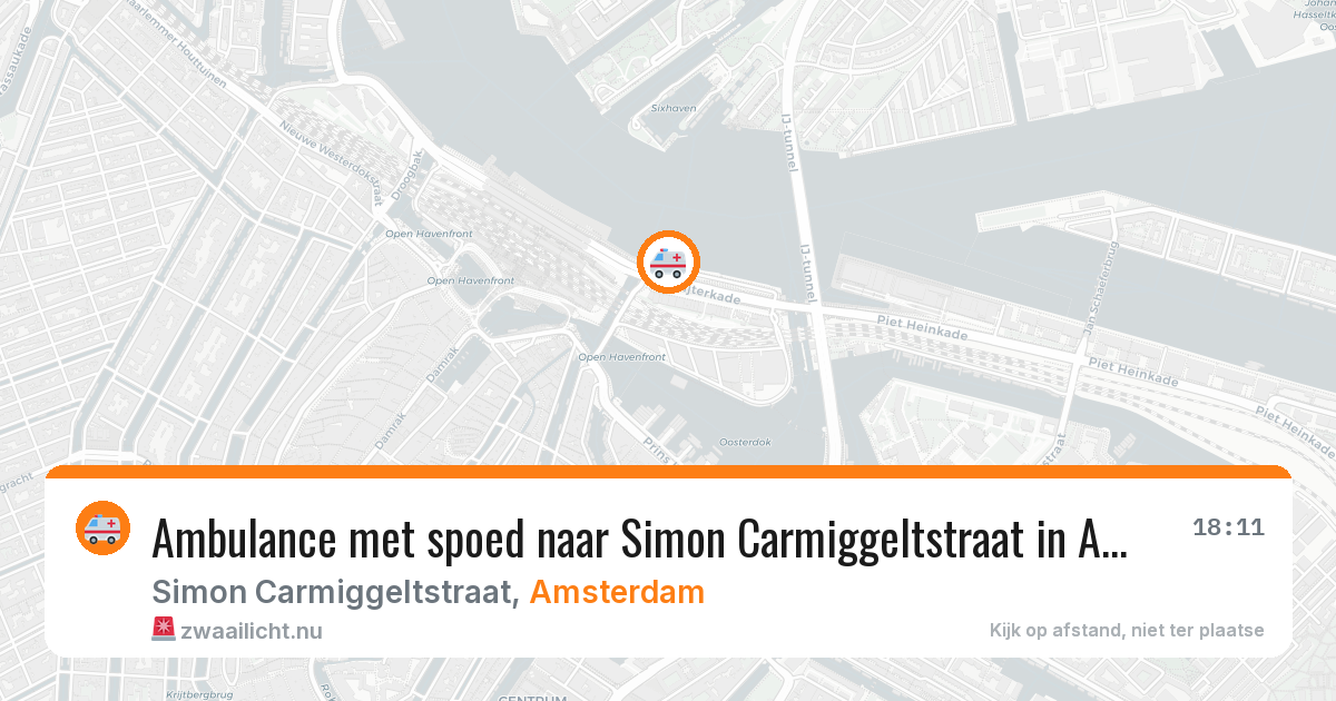 Ambulance met spoed naar Simon Carmiggeltstraat in Amsterdam — 25 mei 2026