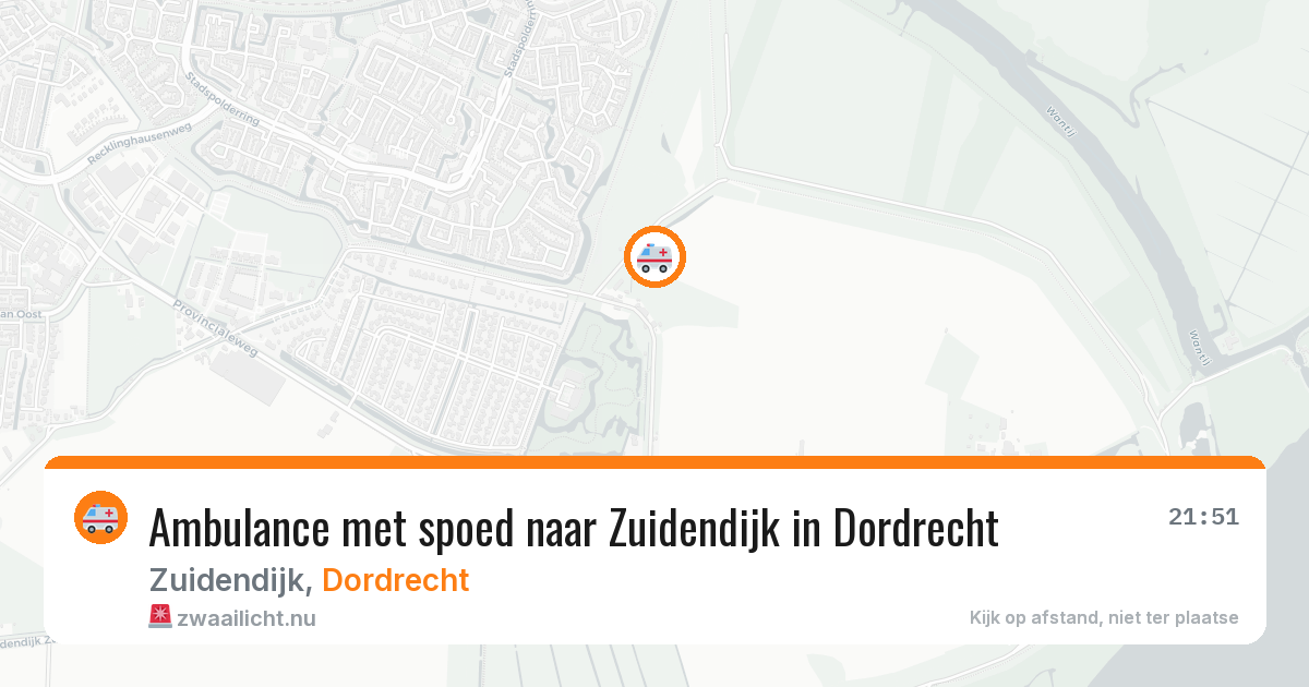 Ambulance met spoed naar Zuidendijk in Dordrecht — 20 jul 2026
