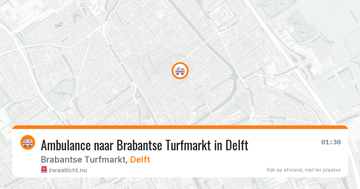 Ambulance naar Brabantse Turfmarkt in Delft — 13 jul 2026