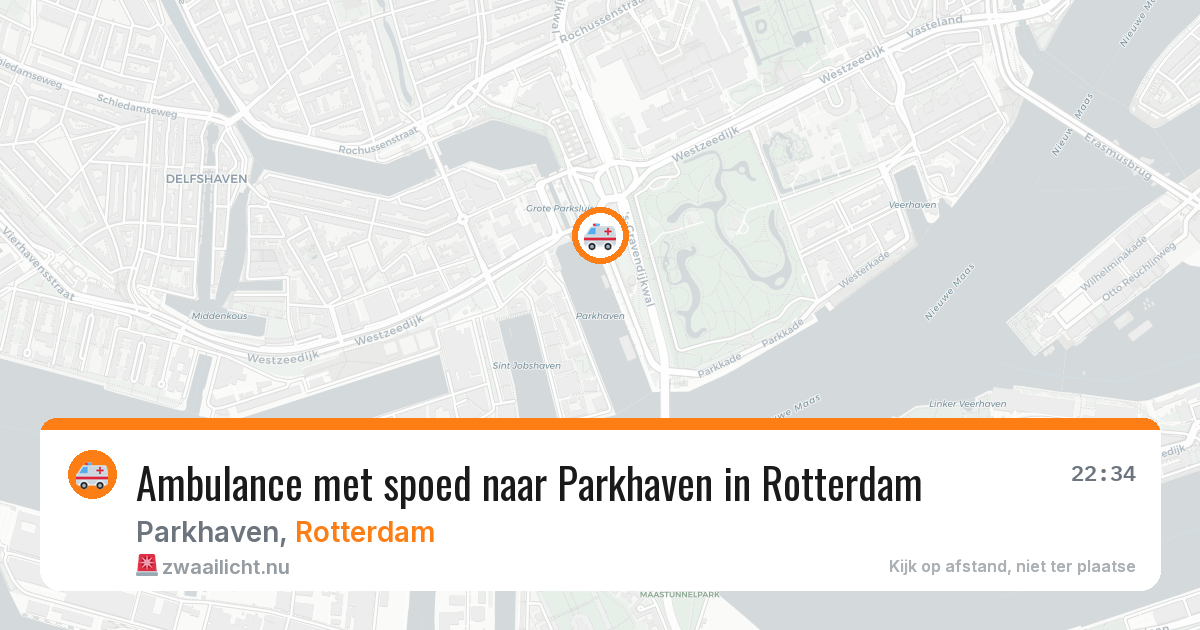 Ambulance met spoed naar Parkhaven in Rotterdam — 18 mei 2026
