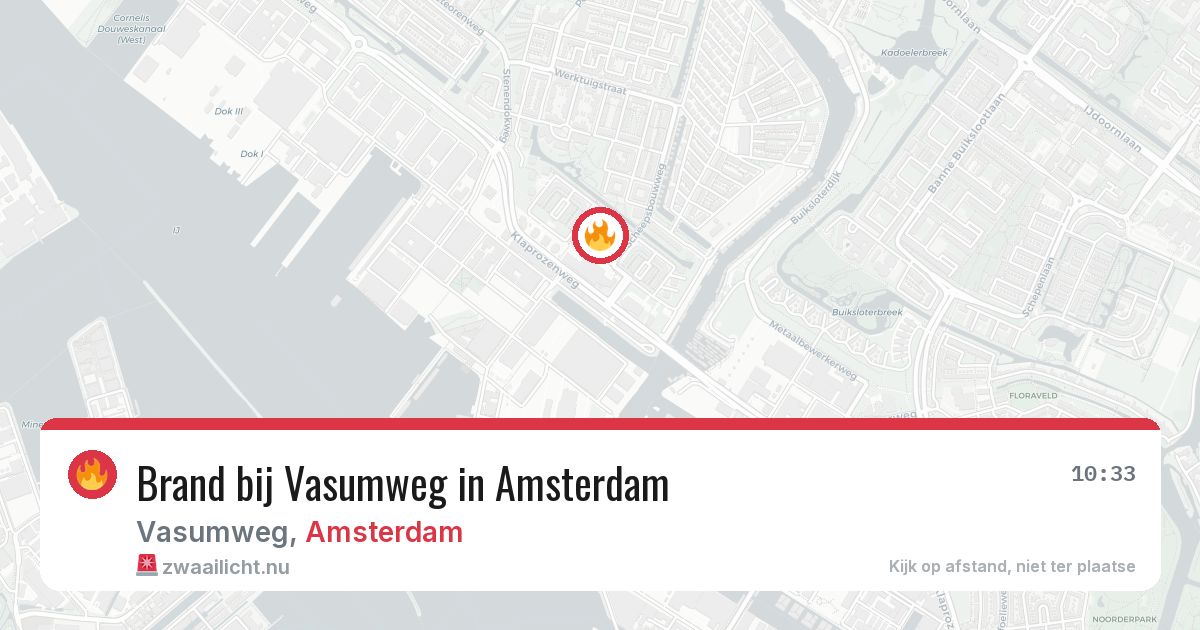 Brand bij Vasumweg in Amsterdam — 25 jul 2026