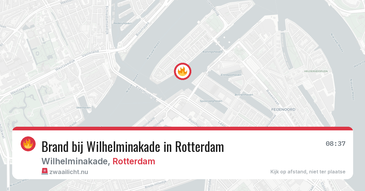 Brand bij Wilhelminakade in Rotterdam — 11 jul 2026